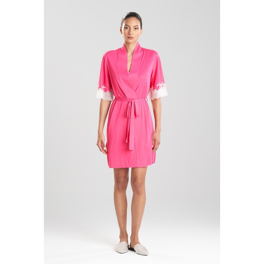 Natori Enchant Wrap With Lace in Pink Size XS